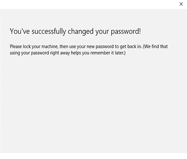successfully changed password
