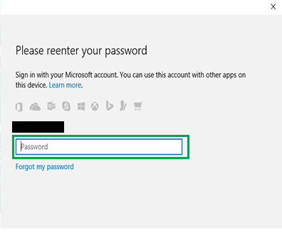 Microsoft account password
